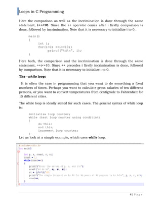 Loops in C Programming | for Loop | do-while Loop | while Loop | Nested ...
