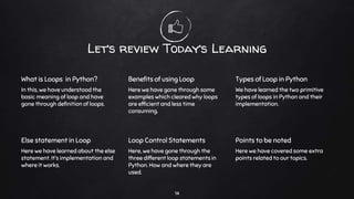 Loops in Python | PPT image.
