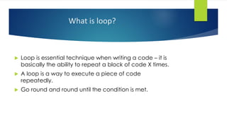 Loops and conditional statements | PDF