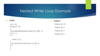 Loops and conditional statements | PDF