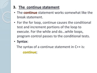 Continue Loop Program Example Loops c++ | PPTX