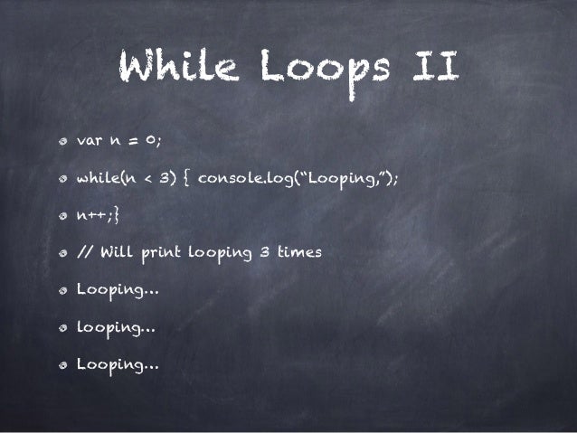 Loops in JavaScript