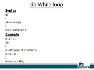 Loops in c | PPT