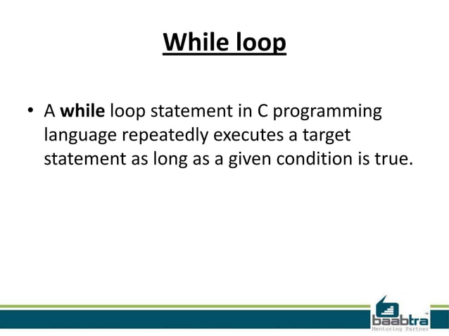 Loops in c | PPT