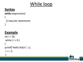 Loops in c | PPTX