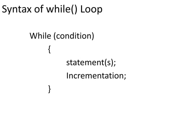 Loops in c ii | PPT