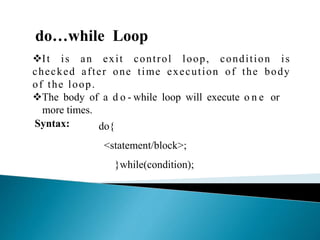 Loops in c programming | PPTX
