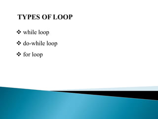 Loops in c programming | PPTX image.
