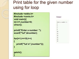 Loops in c language | PPT