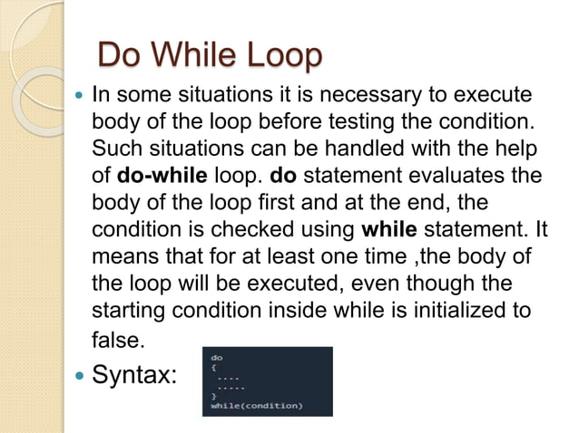 Loops in c language | PPT
