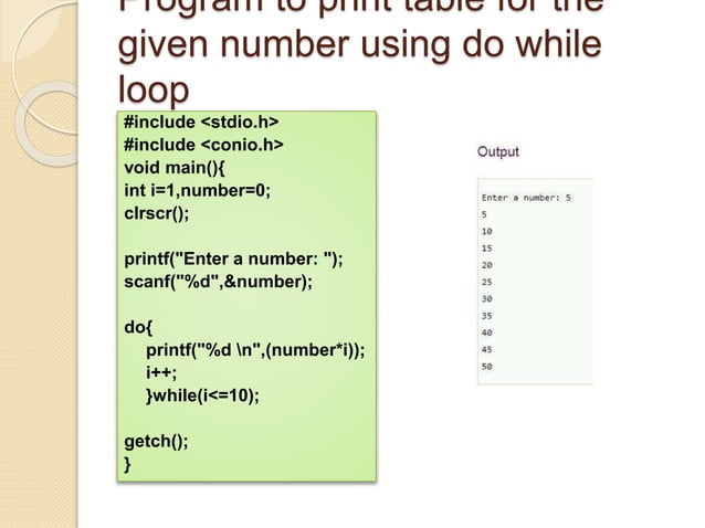 Loops in c language | PPT