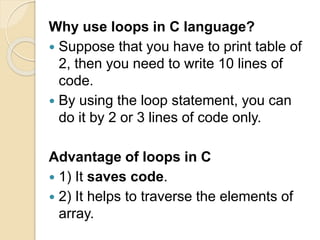 Loops in c language | PPT