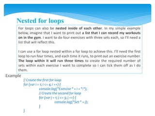 Loops in java script | PPT