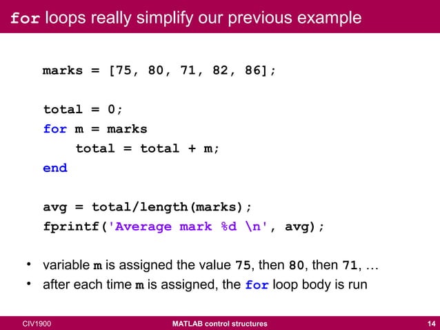 Loops in matlab | PPT