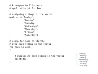 LOOPS IN R PROGRAMMING for while repeat .pptx