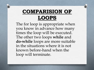 Loops IN COMPUTER SCIENCE STANDARD 11 BY KR | PPTX