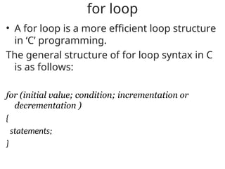 Programs in C based on looping statements | PPT