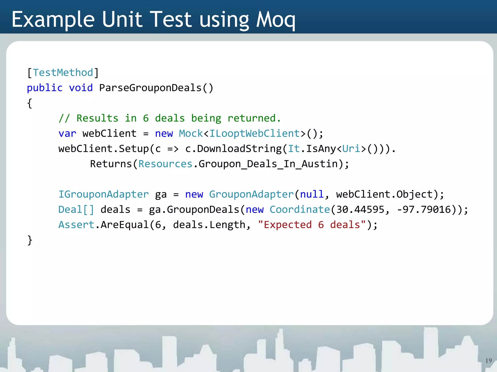 OverviewInitial state of Loopt tests