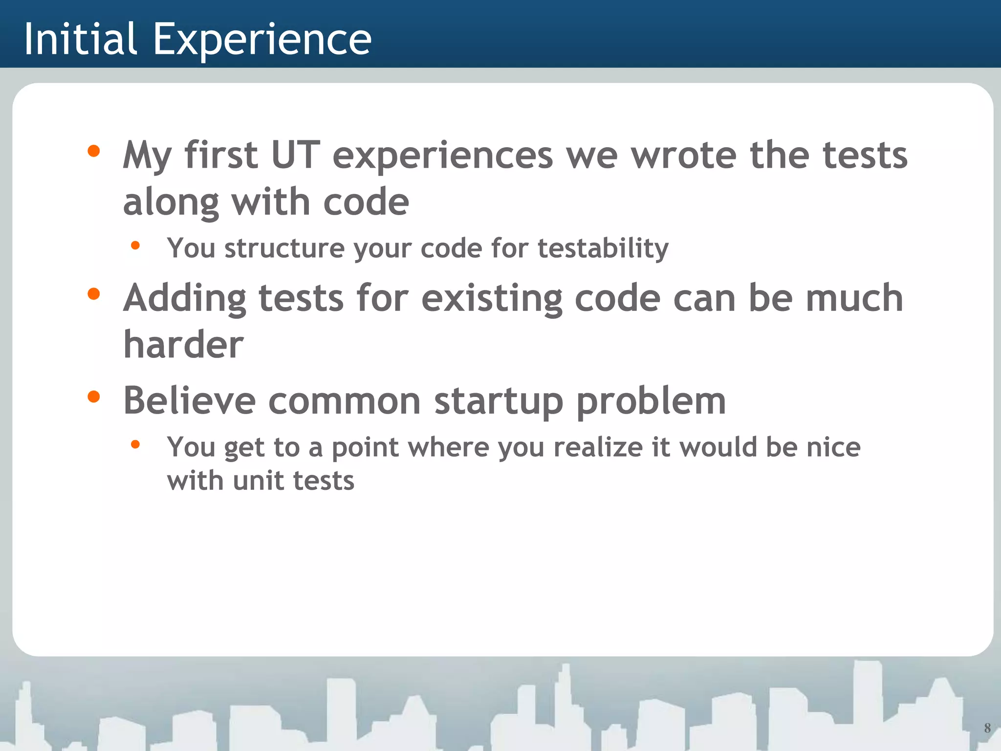 Code examples are in C#, but topics should apply regardless of language