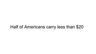 Half of Americans carry less than $20
 