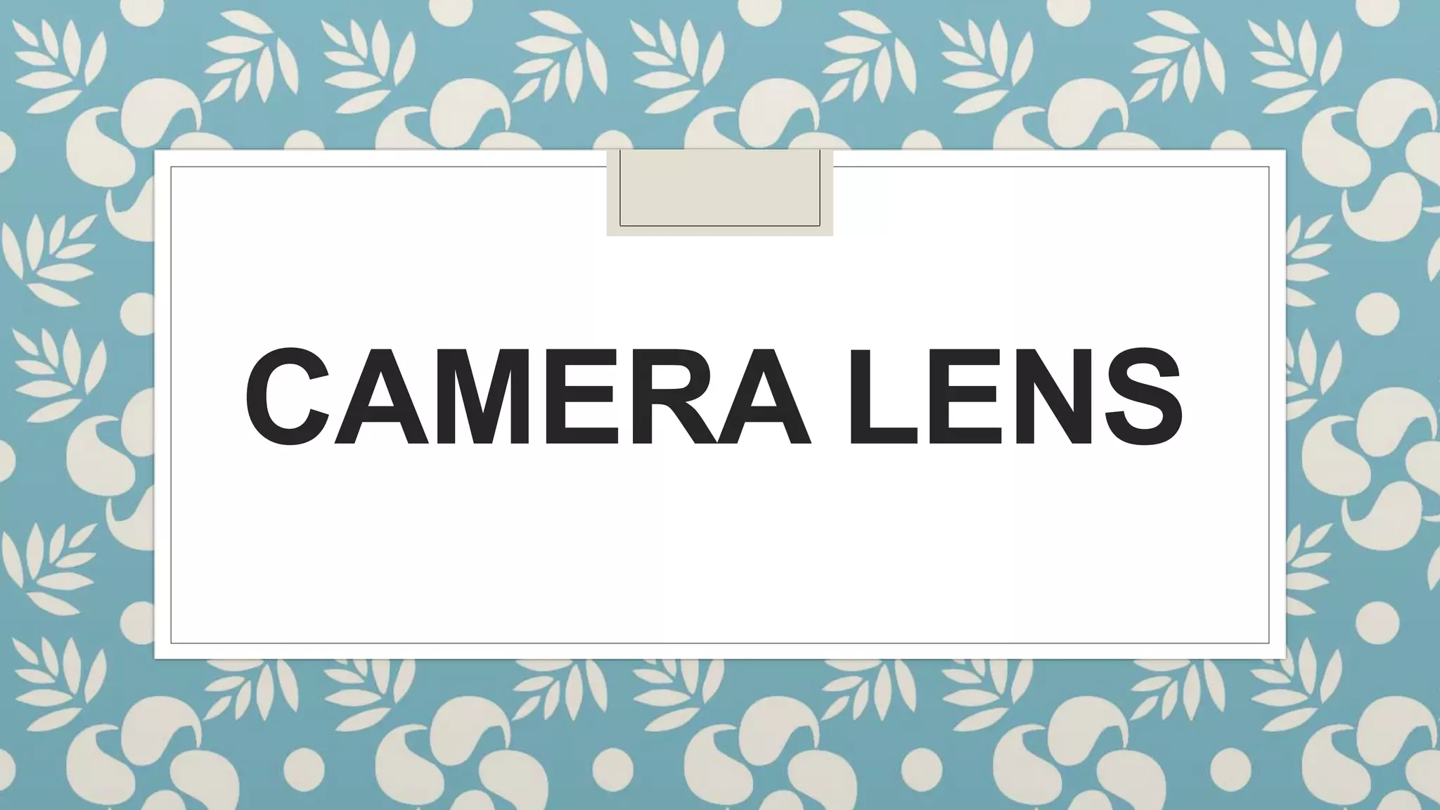 CAMERA LENS
 