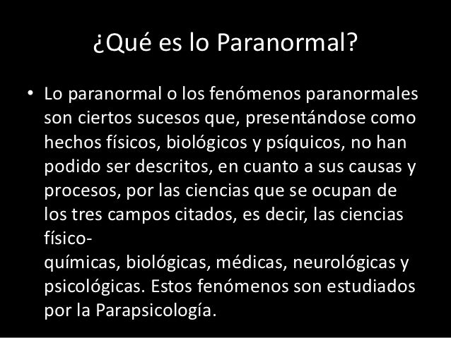 paranormal que es