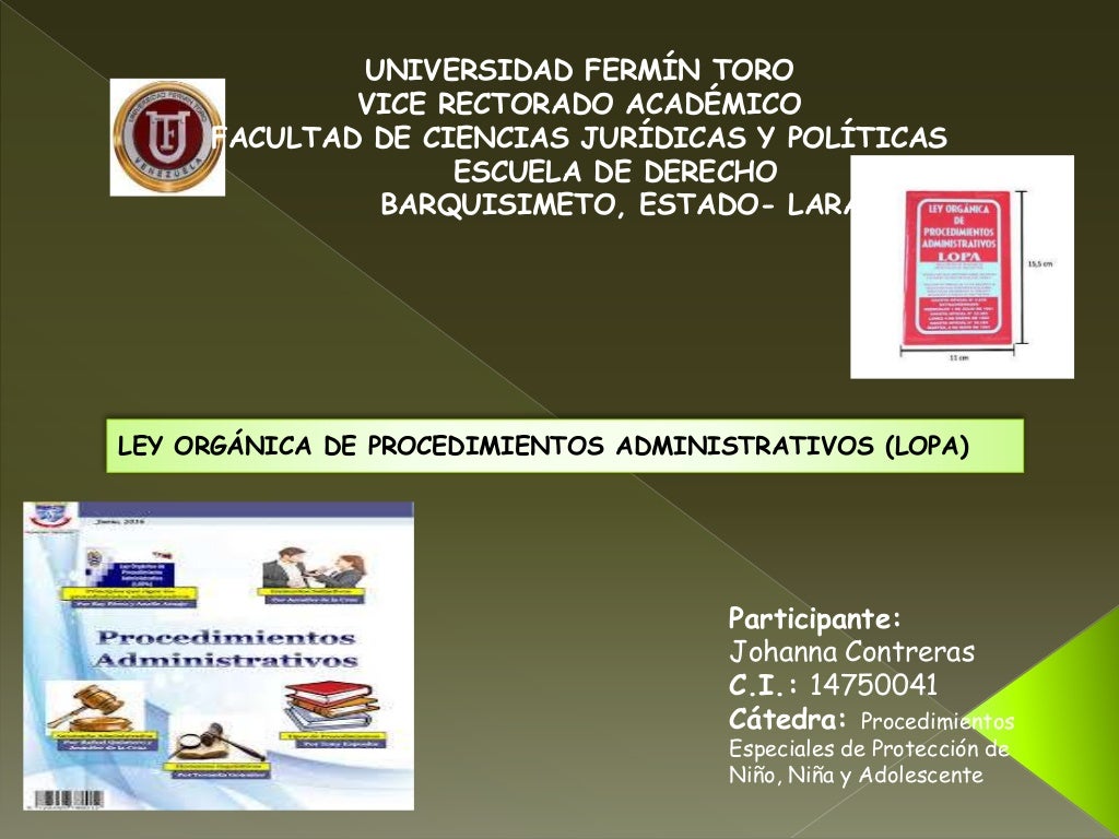 Ley Orgánica de Procedimientos Administrativos (LOPA)
