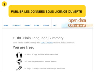 3

    PUBLIER LES DONNÉES SOUS LICENCE OUVERTE
 