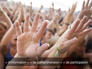 + d'information = + de compréhension = + de participation
                                                     Source : Flickr Creative Commons
 