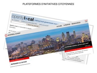 PLATEFORMES D'INITIATIVES CITOYENNES
 