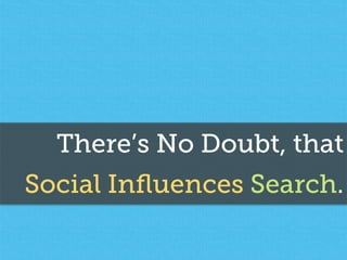 There’s No Doubt, that
Social Inﬂuences Search.
 
