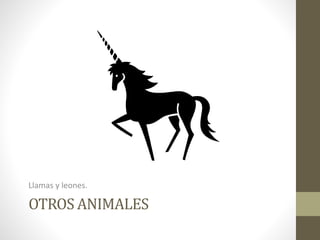 OTROS ANIMALES
Llamas y leones.
 