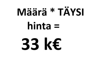 M??r??*?T?YSI?
 hinta?=
33?k?
 