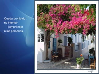 Queda prohibido
no intentar
   comprender
a las personas,
 