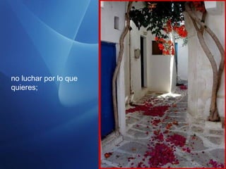 no luchar por lo que
quieres;
 