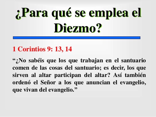Lo que dice la biblia sobre diezmo