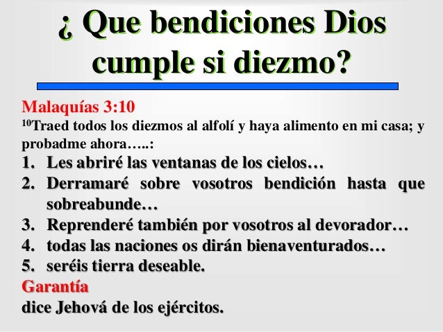 Lo que dice la biblia sobre diezmo