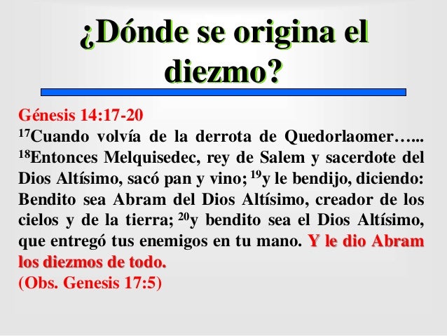 Lo que dice la biblia sobre diezmo