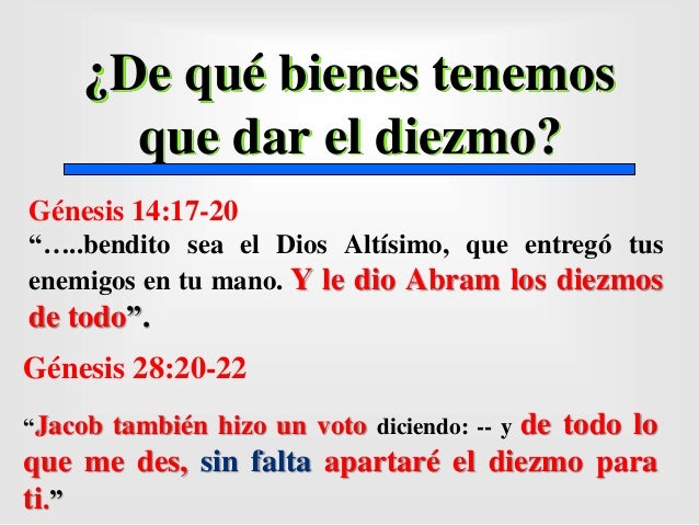 Que Dice La Biblia Sobre El Diezmo