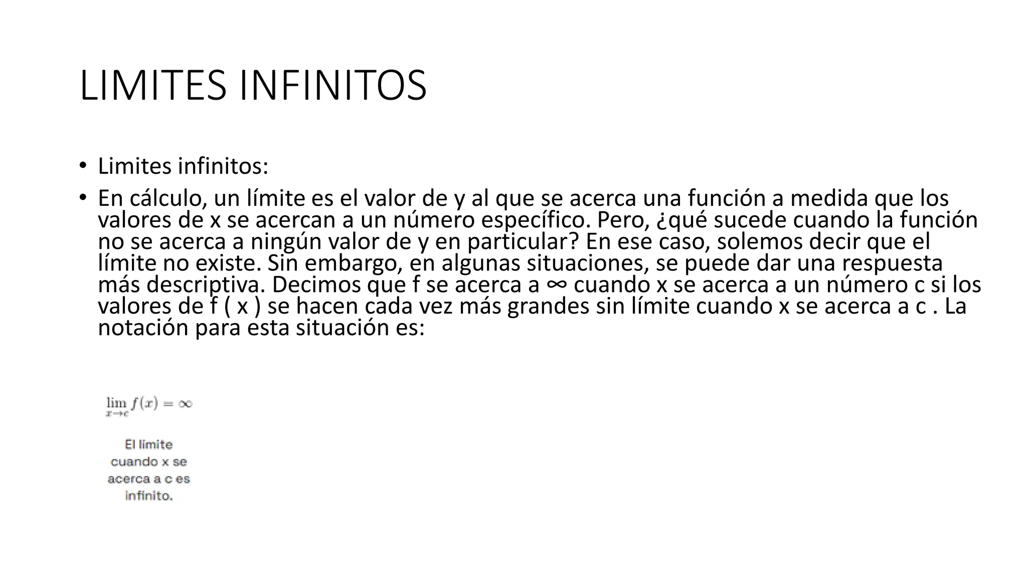 MAtematicas presentación limite al infinito calculo | PPT