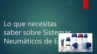 Lo que necesitas
saber sobre Sistemas
Neumáticos de Envío
 