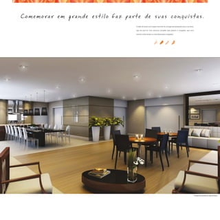 O salão de festas com Espaço Gourmet do L’orange está preparado para a sua festa,

seja ela qual for. Com estrutura completa para jantares e recepções, aqui seus

eventos serão sempre os mais disputados e elogiados.




                                                                                    Perspectiva ilustrada do salão de festas
 