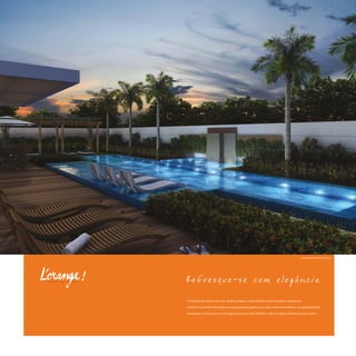 Perspectiva ilustrada da piscina
p a s s o   d a   p á t r i a




p a s s o   d a   p á t r i a




                                O ambiente da piscina com raia, espelho-d’água e deck molhado supera qualquer expectativa.
p a s s o   d a   p á t r i a
                                O solário com detalhes de madeira e espreguiçadeiras, gazebo com sofás, mesas confortáveis e um agradável jardim

                                completam o clima ameno e aconchegante, para que você desfrute a vida com toda a refrescância que merece.


p a s s o   d a   p á t r i a
 