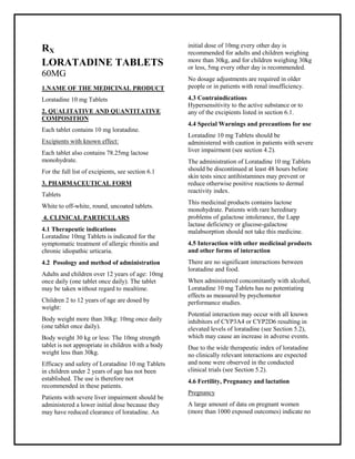 Loratadine 10 mg tablets smpc taj pharmaceuticals | PDF