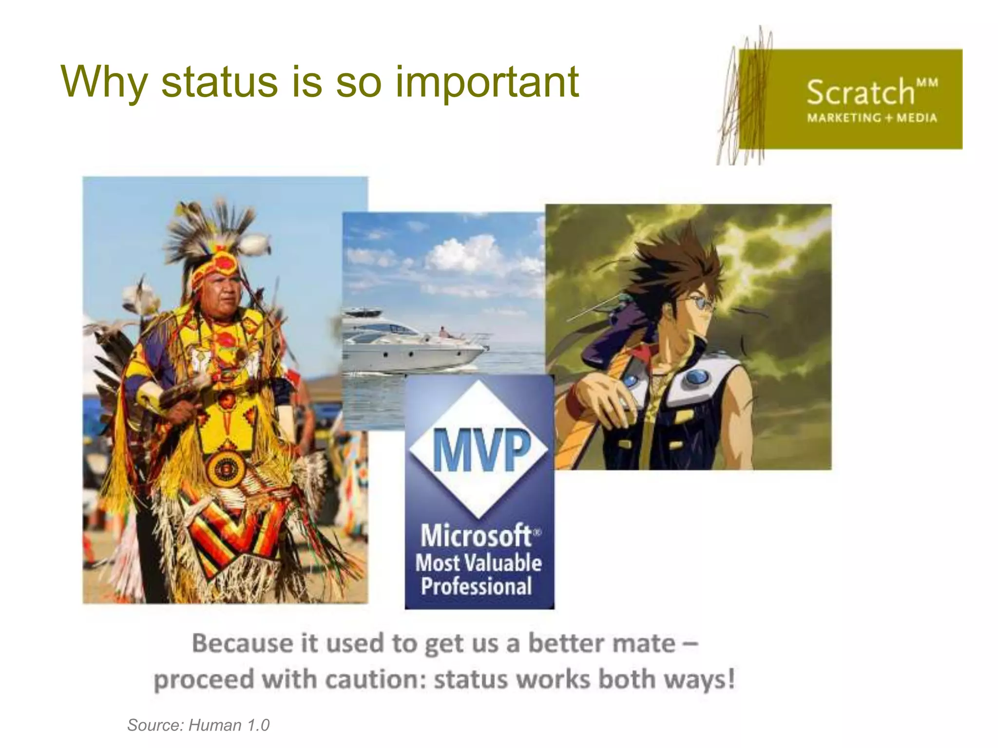 Why status is so important




   Source: Human 1.0
 