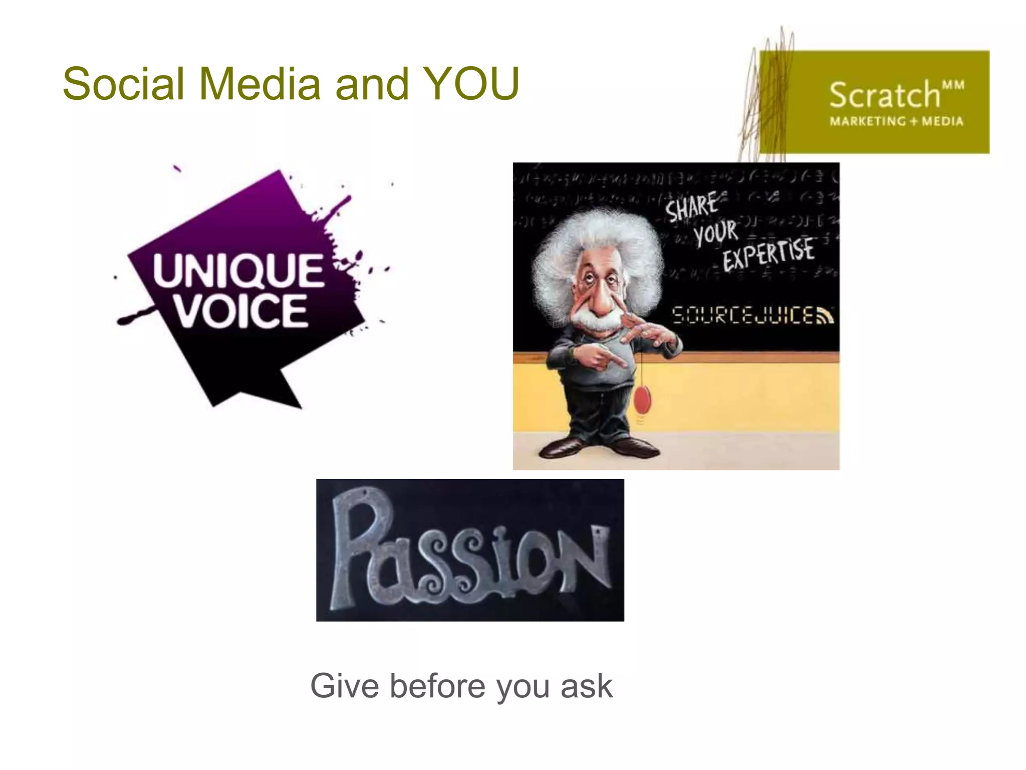 Social Media and YOU




          Give before you ask
 