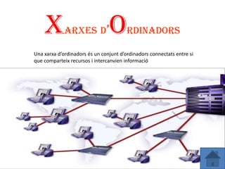 X        ARXES D’           O       RDINADORS

Una xarxa d’ordinadors és un conjunt d’ordinadors connectats entre si
que comparteix recursos i intercanvien informació
 