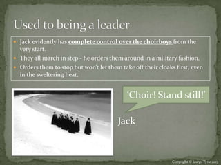 Jack Character Notes Lord of the flies | PPTX