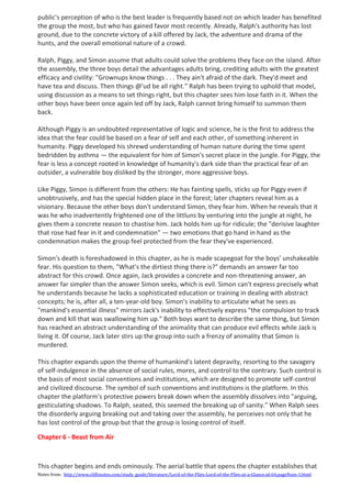 Lord of the flies – chapter analysis