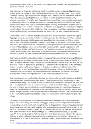 Lord of the flies – chapter analysis